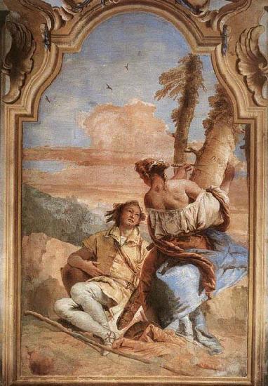 Giovanni Battista Tiepolo Angelica Carving Medoro's Name on a Tree Norge oil painting art